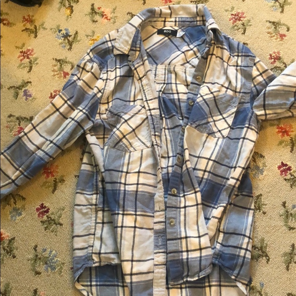 Blue plaid shirt